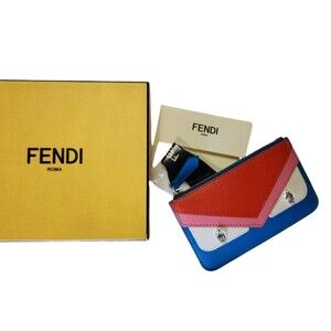 FENDI Monster Leather Coin Purse Wallet